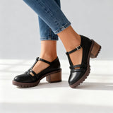 Romilly | Mocasín de Tacón Bloque con Correa T para Mujer