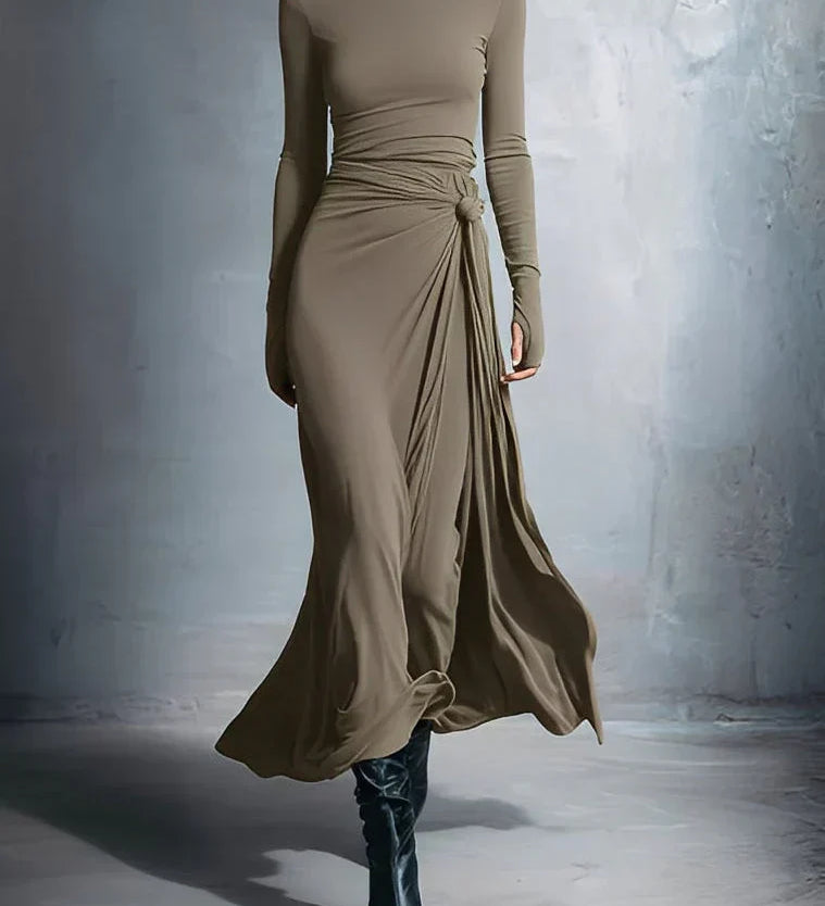 Naiara ❘ Vestido maxi con nudo lateral
